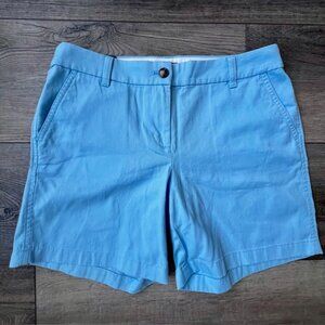 J Crew NEW Baby Blue Chino Shorts Womens Pockets Comfortable Cotton 7" Inseam